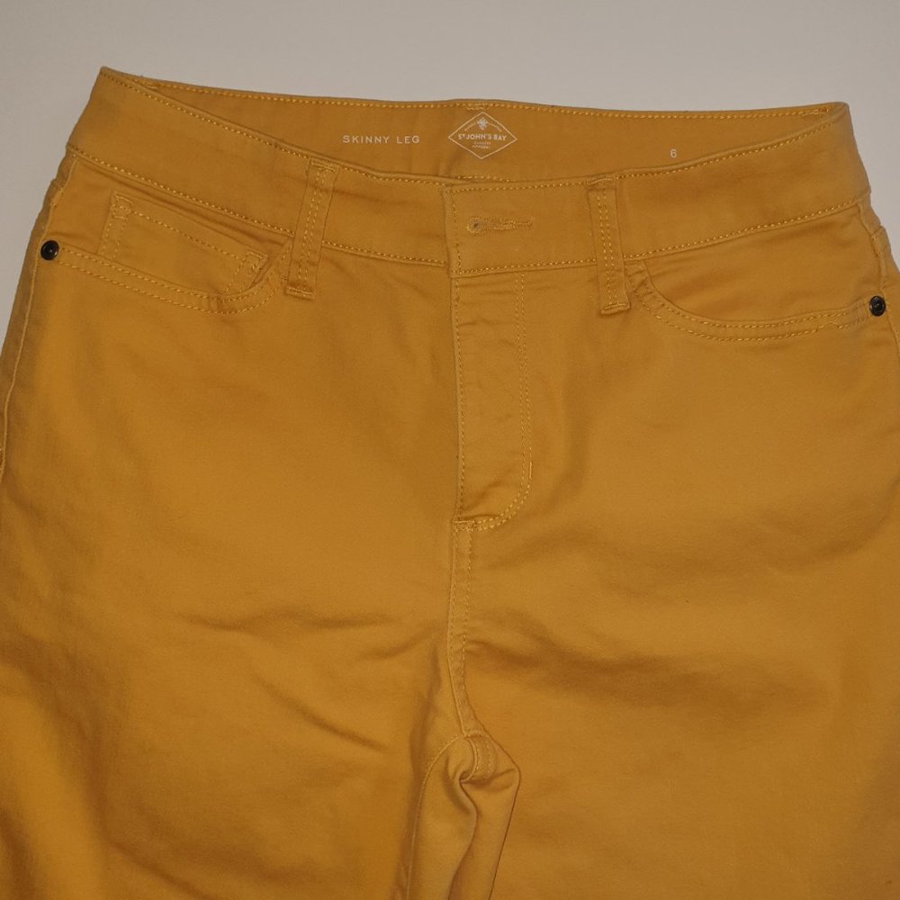 St. John's Bay Skinny Leg Mustard Yellow Women's Size 6 Pants